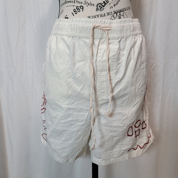 Cotton On Pants - Cotton On White Elastic Waist Shorts with Embroidered Logo